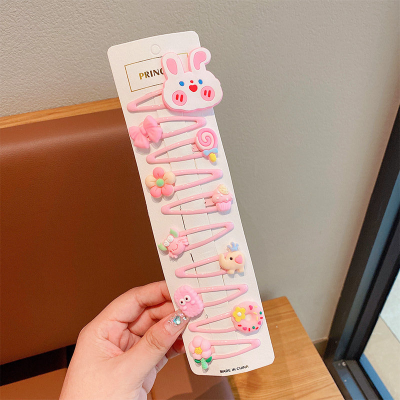 Clip de cabello auténtico para niños, clip de cabello rotos para chicas, clip de cabello no dañado, tarjeta de cabello de fresa, cartón de dibujos animados, clip de cabello lateral para bebés.