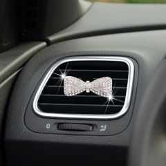 Water Diamond Bow Car Air Freshener with Metal Bow and Diamond Accents