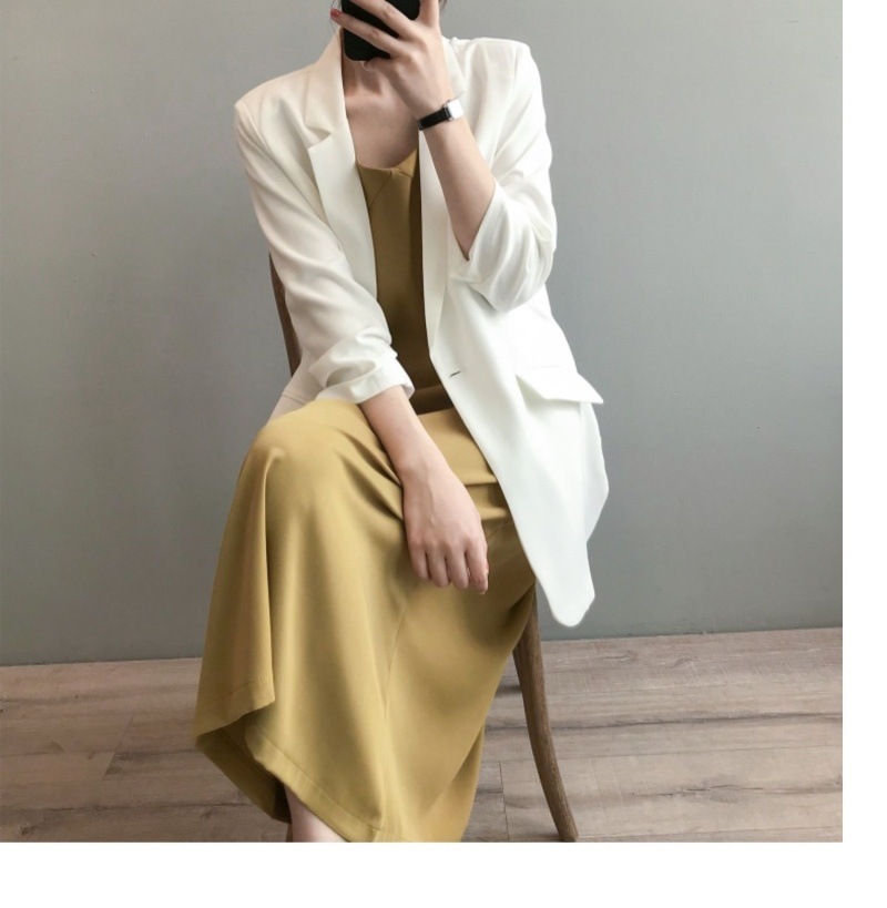 Weißer Chiffon Blazer Für Damen Leichter Sommermantel Locker_voghion.com