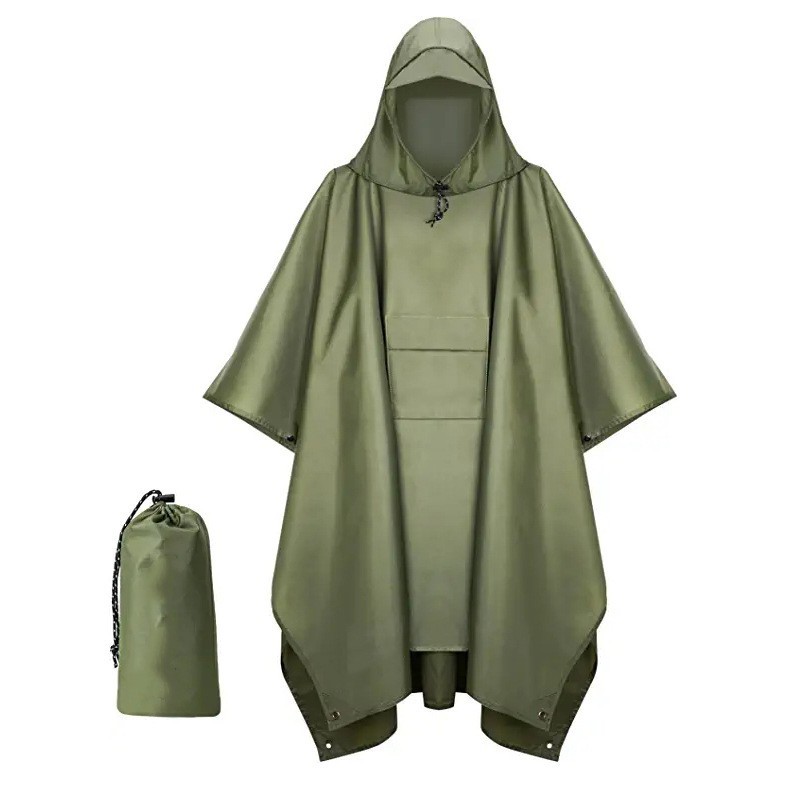 Capa impermeable multifunción tres en uno - Poncho ligero y duradero para exteriores, toldo/alfombra de suelo, para caminatas/senderismo