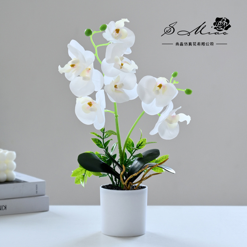 Flores falsas impresión 3D película de orquídea mariposa sensación pequeña simulación de bonsai decoración interior creativa decoración simulación de maceta