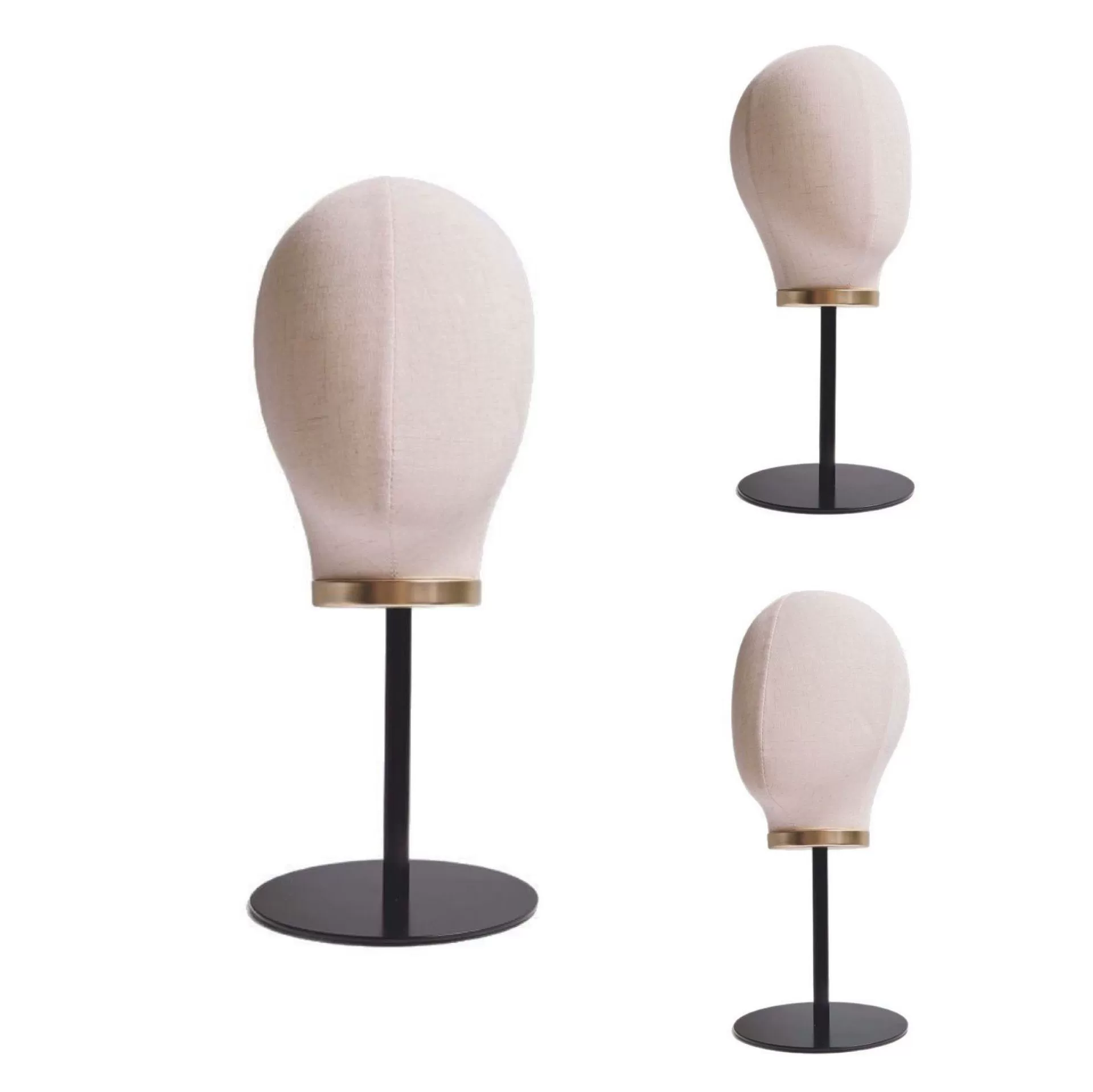 Beige velvet mannequin head, hat, stand, wig, storage system, (Cross-border trading)