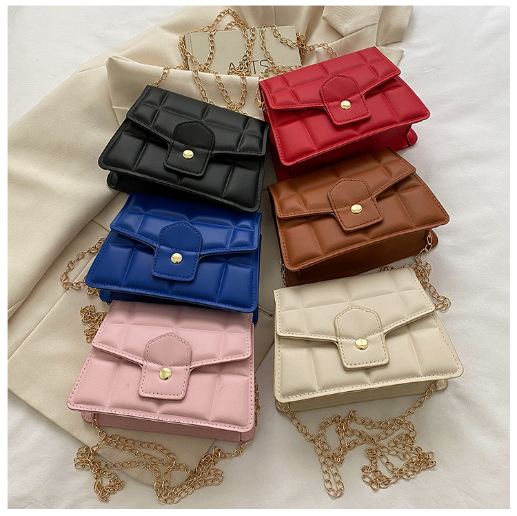 Fashion Ladies' New Shoulder Snap Button Small Square Crossbody Bag display picture 1