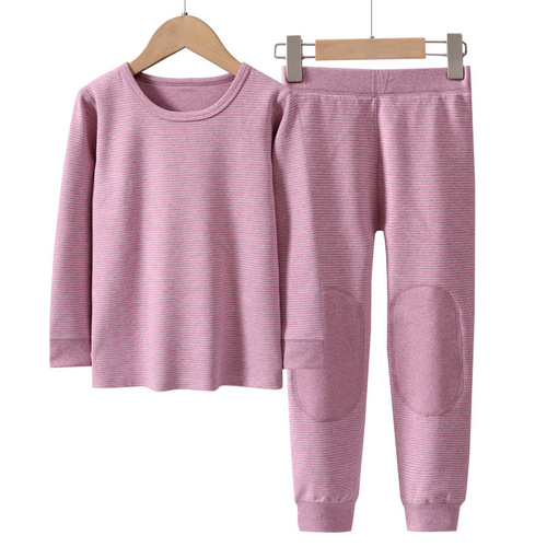 Autumn and winter new style thermal underwear set for middle-aged and older children for boys and girls 5A antibacterial autumn clothes and long trousers warm clothing and linen pants set