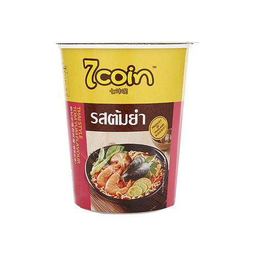 Imported from Thailand, 7coin seven-carb cup instant noodles, Southeast Asian flavor, hot-selling food instant noodles wholesale 70g