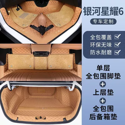 Xingyao 6 Special Car Floor, Ayaqaltılar (Kovriklər) - star-6-double-layered-floor-mats-french-velvet-blanket-fully-enclosed-trunk-mat-brown