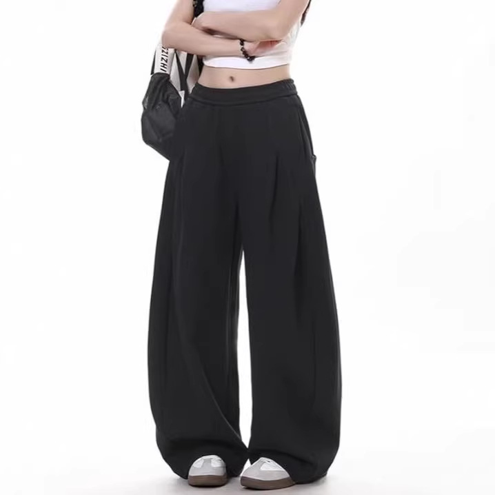 Aliexpress Multi-Pocket Jogging Pants for Women, Us Size, Drawstring Elastic Waist Sweatpants, Solid Color, Plus Size Sports Pants, Cross-Border Hot Item