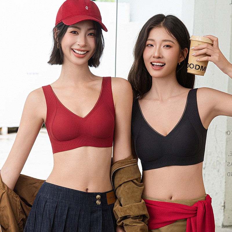Autumn and winter light and warm seamless underwear for women with fixed cups, comfortable and breathable, supports side breasts, prevents sagging, wire-free bra Autumn and winter light and warm seamless underwear for women with fixed cups, comfortable and breathable, supports side breasts, prevents sagging, wire-free bra