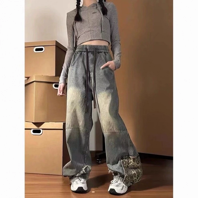 Трансграничный гонконгский стиль прилив мужской летний новый 2024 персонализированный алфавит джинсы хип-хоп ins прилив