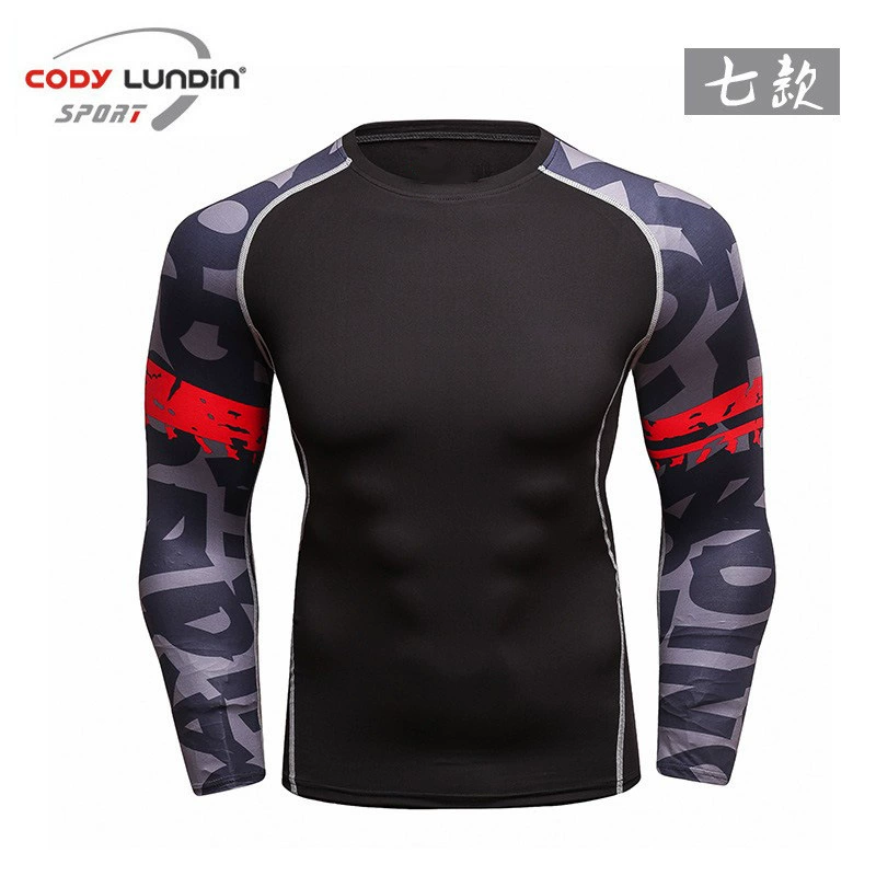 Осенняя одежда для фитнеса Мужская Спортивная узкая одежда Бег Тренировки Быстросохнущая Тренажерный зал Дышащая одежда для фитнеса с длинными рукавами