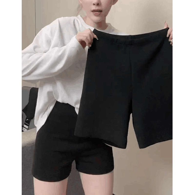 夏季薄款大码女装2025年外穿休闲裤防走光骑行裤松紧高腰弹力短裤