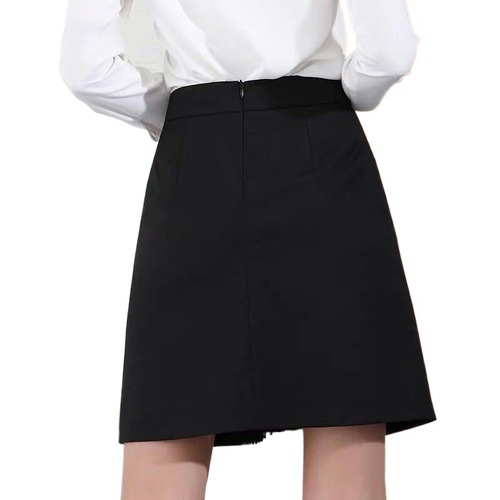 Black A-line High-Waist Skirt, Slimming Suit Professional One-Step Skirt for Spring and Summer, 2025, Non-Slip Short Skirt