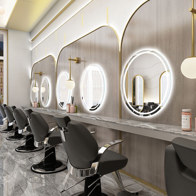 Barbería de moda simple espejo salón de corte de peluquería espejo red especial escaldado espejo de maquillaje de belleza tabla de espejo de peluquería