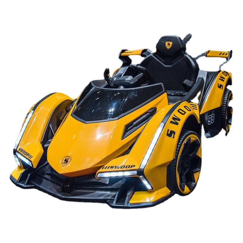 Coche deportivo eléctrico para niños Coche de control remoto de cuatro ruedas para niños Coche de juguete para bebés puede sentarse Cochecito recargable para niños y niñas