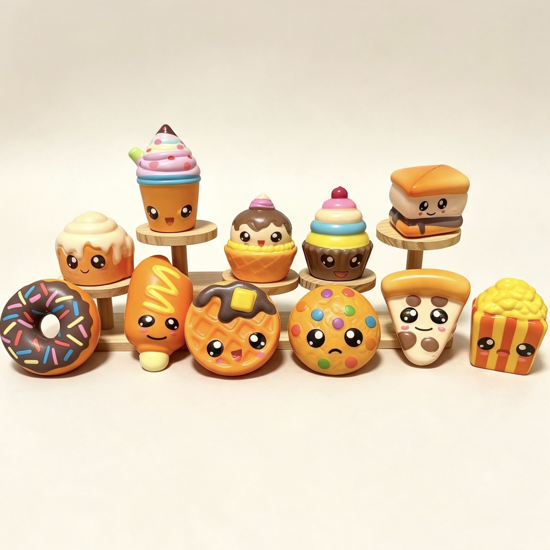 Nuevos productos de venta caliente simulación bocadillos hot dog donuts helado rebote lento pellizco de compresión juguete fábrica de cabello recto image 7