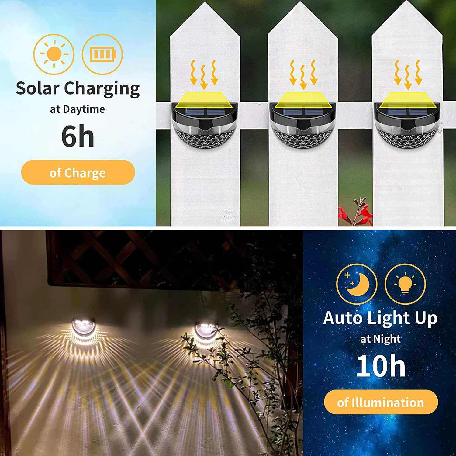LED-встроенные водораздельные ступени уличные водостойкие солнечные светильники для забора, беседки, бра-установка