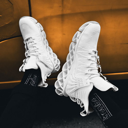 New Cross-border Large Men's Casual Sports Knife Edge Sole Fashion Korean Version Woven Youth Running Shoes Direct Manufacturer Sale