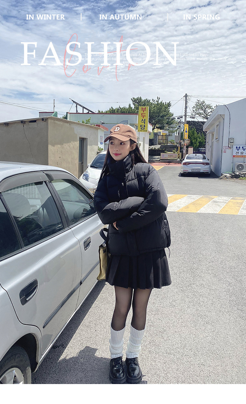 Katoenen jack dames korte 2023 winter nieuwe stijl kleine staande kraag donsjack verdikte katoenen damesjack_voghion.com