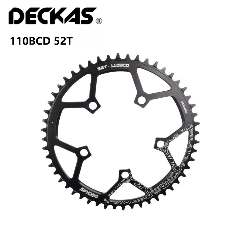 DECKAS Placa de diente 5 garra placa 38T 58T bicicleta de carretera Placa de diente 110BCD 5h agujero bicicleta positivo y negativo diente