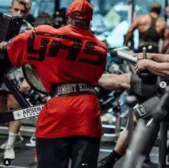 GASP Summer New Sports Training Loose Bodybuilding Fitness Muscle Leisure Large Size Short Sleeve Middle Sleeve Hair