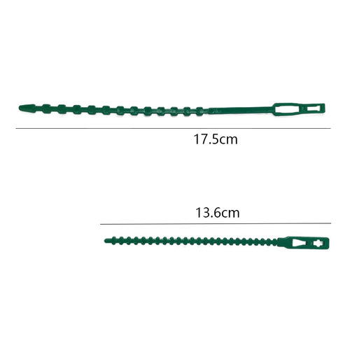 50 multifunctional fishbone cable ties, green straps, garden fixed wires, gardening fishbone cable ties factory