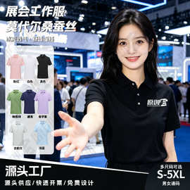 polo衫定制桑蚕丝工作服印字logo工服短袖订做工衣服装定做刺绣
