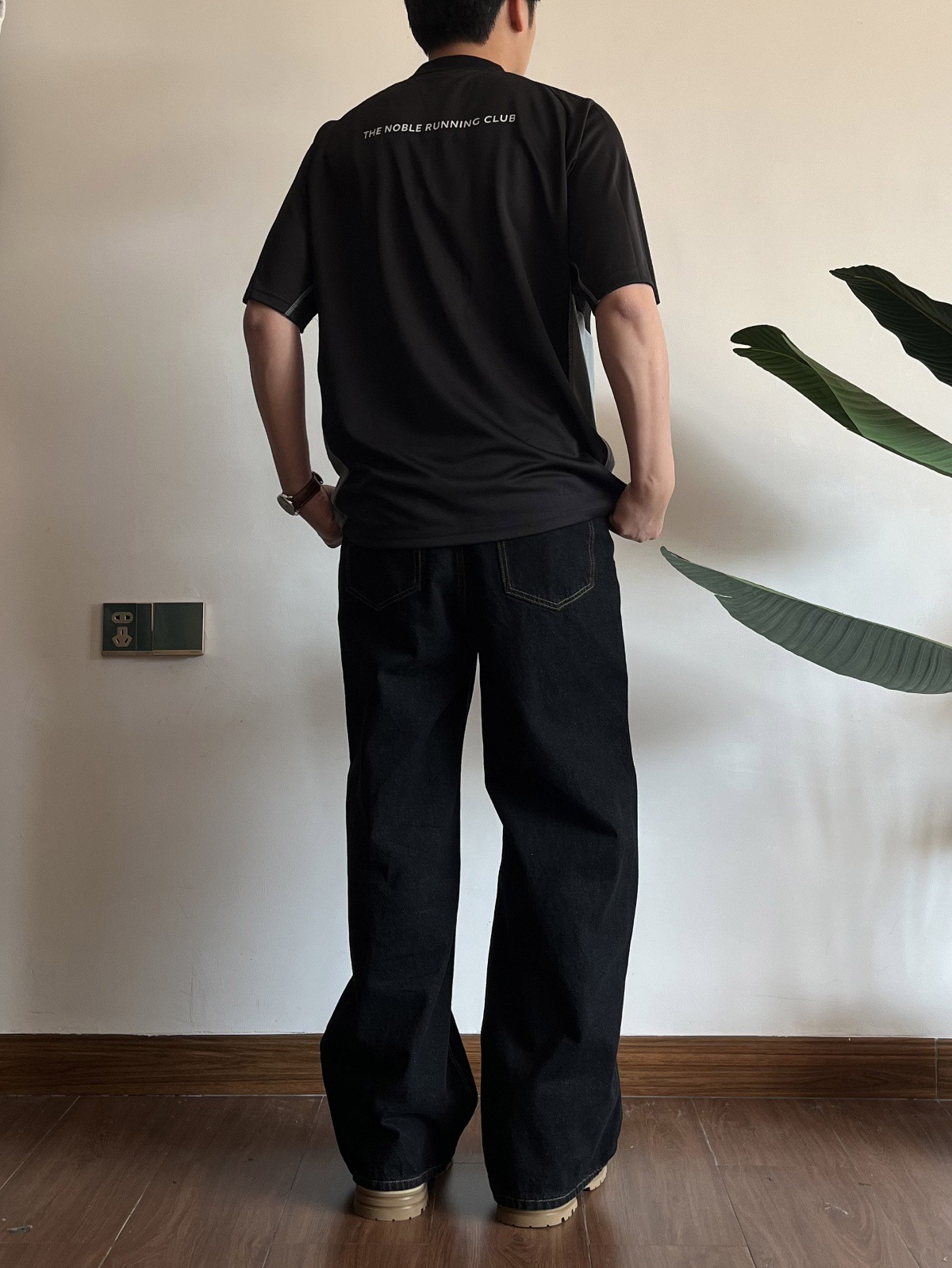 Retro Wide Leg Black Jeans Loose Fit Distressed Style mid Waist Clean Cut 2026 American Basic Washed Straight Pants_mkmklike.com