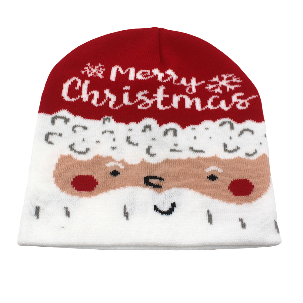 Nuovo Natale per la decorazione autunnale e invernale, caldo cappello lavorato a maglia, cappello di lana con renna di Babbo Natale_voghion.com