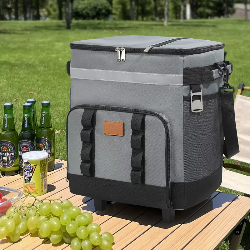 纯色简约拉杆保温包户外饭盒包车载大容量保温包可拆卸拉杆保温箱