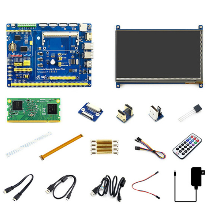 微雪 Compute Module3+32GB缩短开发周期树莓派计算模块7寸屏套餐