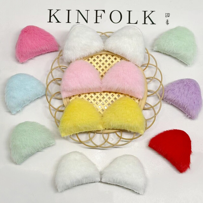 Cute double-sided plush cat ears diy children's hairpin bar doll headband hair accessories ear accessories wholesale Cute double-sided plush cat ears diy children's hairpin bar doll headband hair accessories ear accessories wholesale