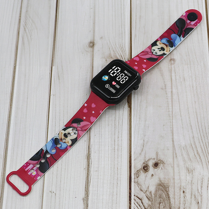 Inventario al por mayor transfronterizo nueva impresión LED tierra reloj electrónico de dibujos animados estudiantes lindos cool reloj táctil