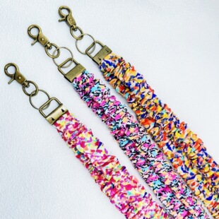 New Large Intestinal Ring Elastic Necklace Keychain Multifunctional Fabric Neck Anti-falling Mobile Phone Chain Work Card Lanyard