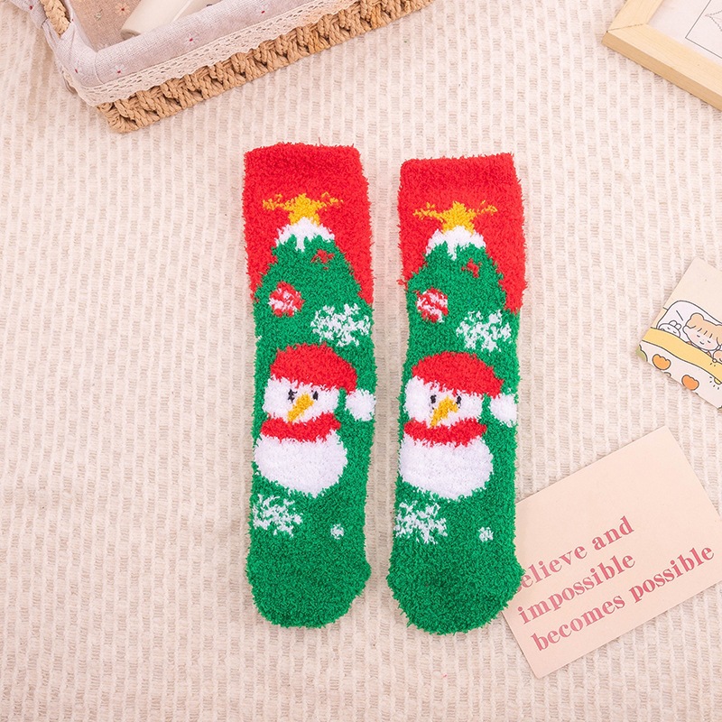 Calcetines Navideños Térmicos de Terciopelo de Coral Transpirables y Antibacterianos para Invierno image 20