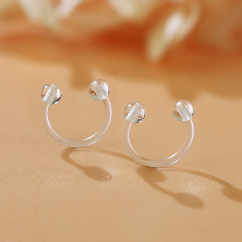 Transparenter U-förmiger Nasenstecker Ohrschmuck_voghion.com