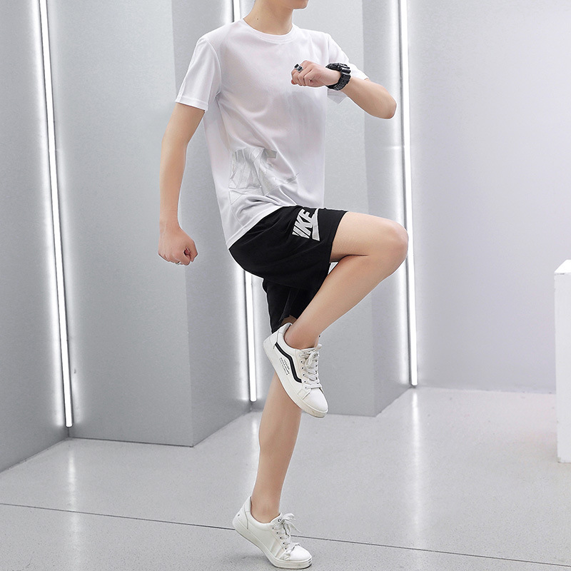 Camiseta de verano de manga corta, traje deportivo casual, pantalones cortos sueltos de dos piezas, ejercicio delgado, secado rápido