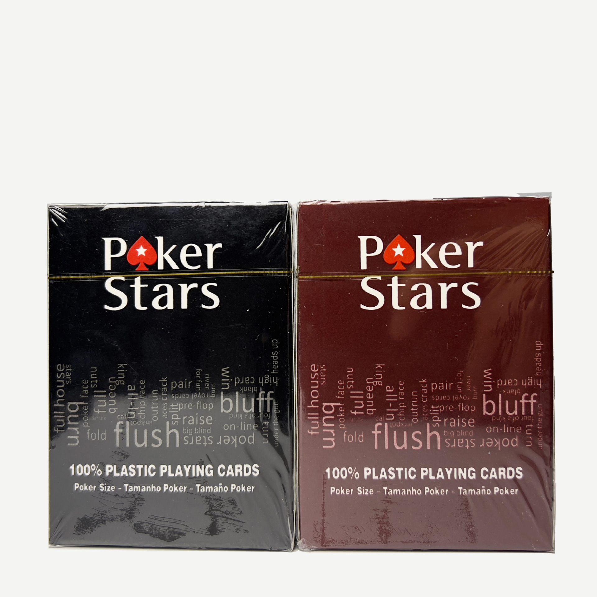 Las cartas de póquer de plástico esmerilado de tarjeta ancha de Texas se pueden lavar, impresión de caracteres grandes, póquer de PVC, rojo y negro, dos colores, comercio exterior opcional