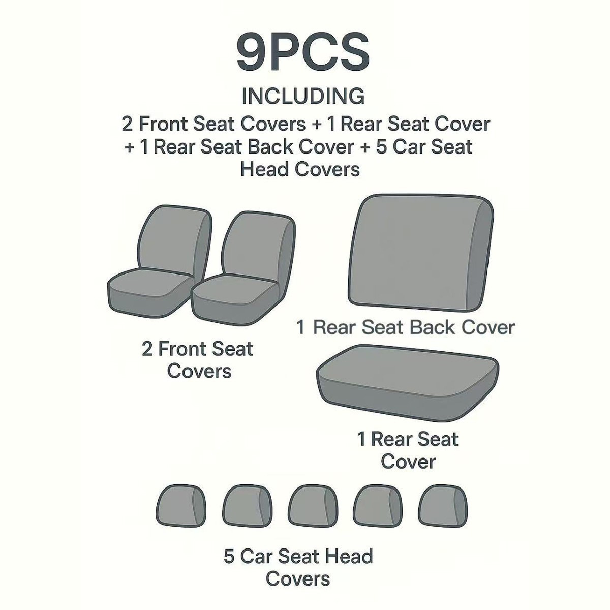 Cross-border foreign trade car seat covers, single-line diamond quilted embroidery, bracket leather, PU leather, Mexico, universal seat covers