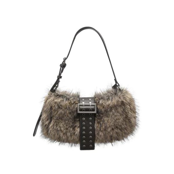 Oinimi Lazy Plush Brown Bear Underarm Bag Single Shoulder Crossbody 2026 Autumn and Winter Niche Design New Model
