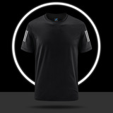 Летняя шелковая быстросохнущая спортивная дышащая футболка с коротким рукавом с круглым воротником для спортзала, для бега, оверсайз