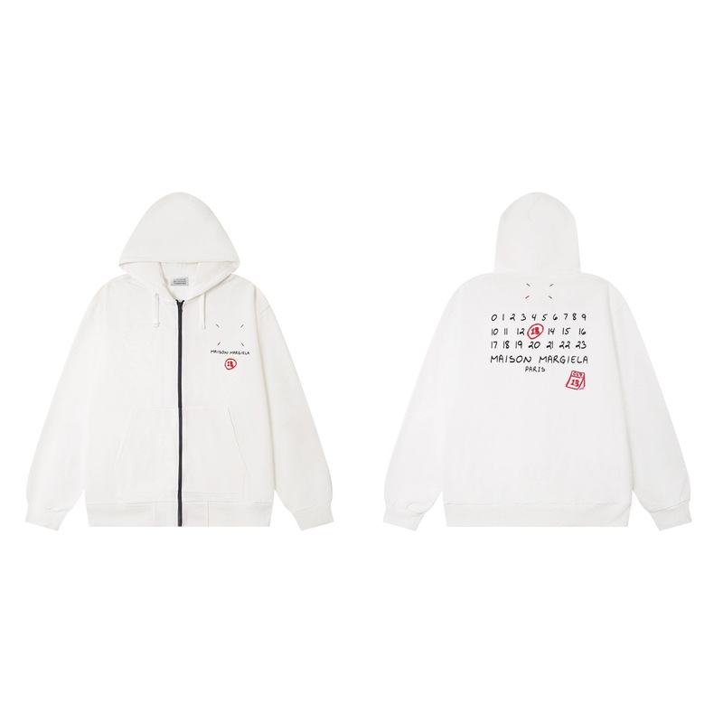 Cross-Border Maison Margiela High-Quality Printed Letter Round Neck Long-Sleeved Terry Sweatshirt for Men and Women