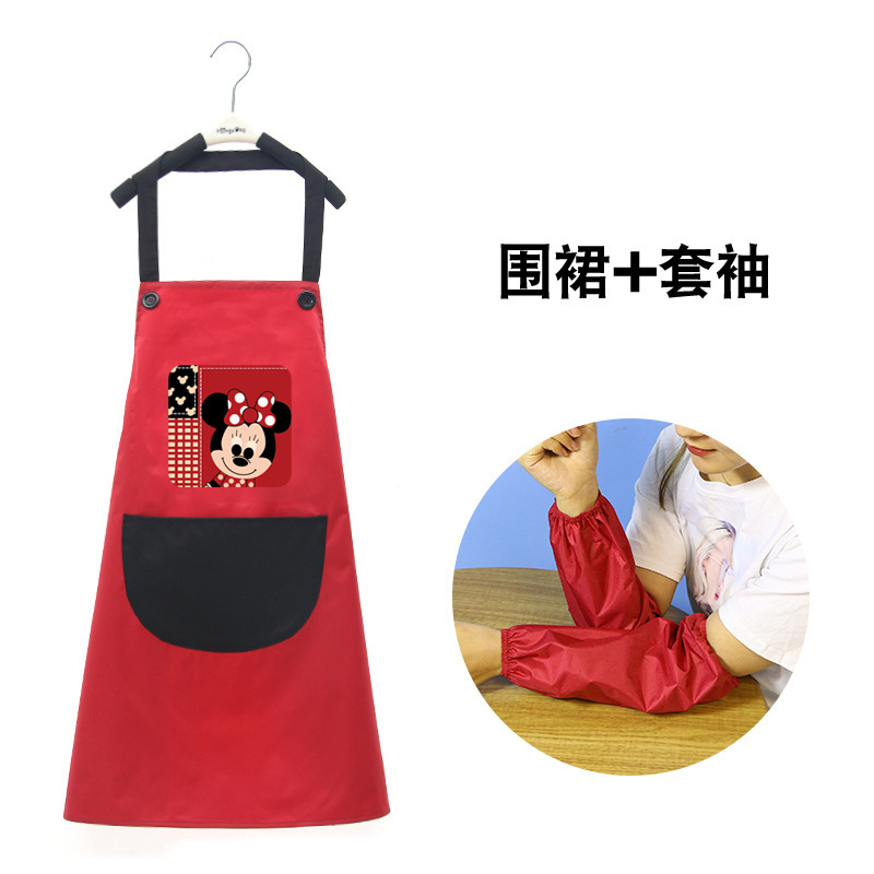 エプロン女性ファッションキッチン家庭用防水防油かわいい料理家事仕事大人男性印字ロゴ|undefined