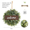 Customized hemp rope+hook simulation plant flower ring cross -border home doors and windows hanging decoration simulation green plant fake flower ring