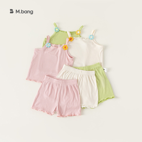 INSbobo sling baby girl set ins girls summer thin sling baby top two-piece set