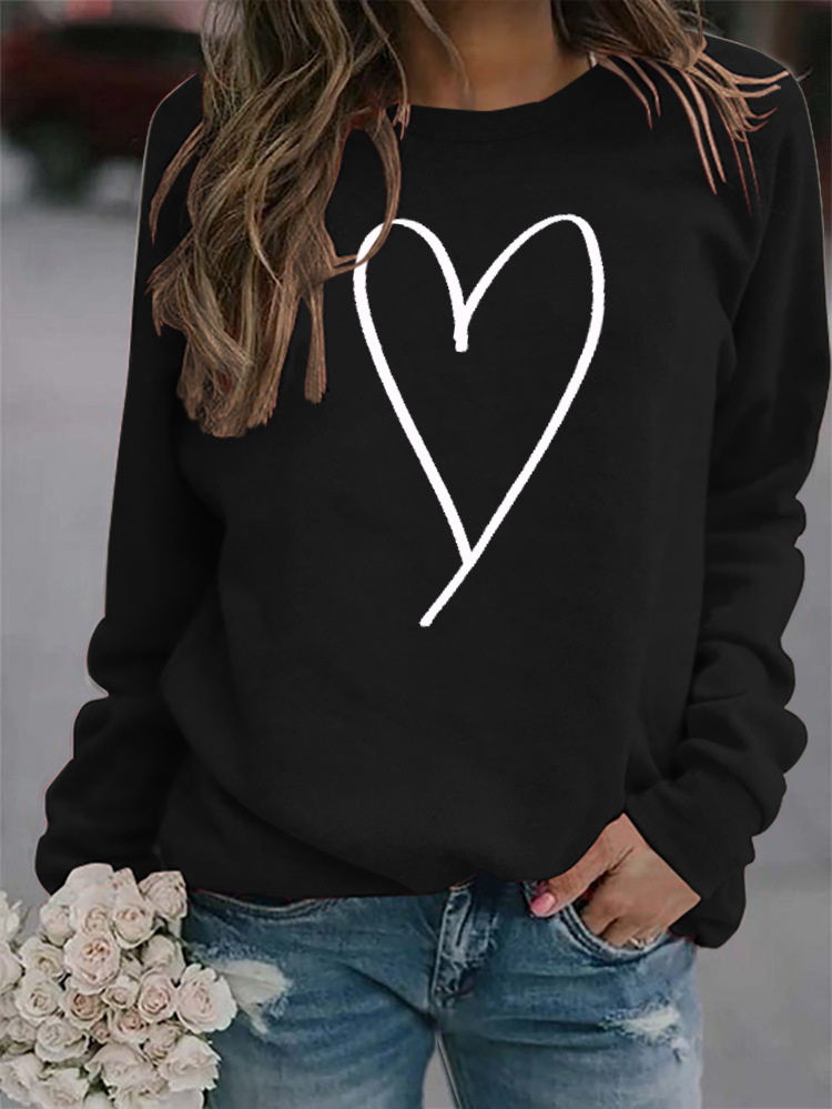 Mujeres Sudadera Manga Larga Sudaderas Con Capucha Y Sudaderas Impresión Moda Forma De Corazón display picture 18