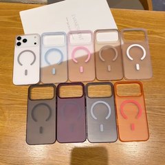 iPhone17PROMAX対応 アイスミスト磁気吸着スマホケース Apple16超薄型マット仕上げ15耐衝撃14ハードケースXS