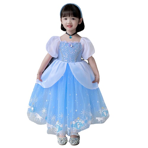  Spring Cinderella Princess Dress Cinderella Girls' Dress Formal Dress Halloween Foreign Trade One-Stop Service 