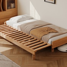 樱桃木多功能伸缩床抽拉床1米5床小户型单人双人两用全实木沙发床