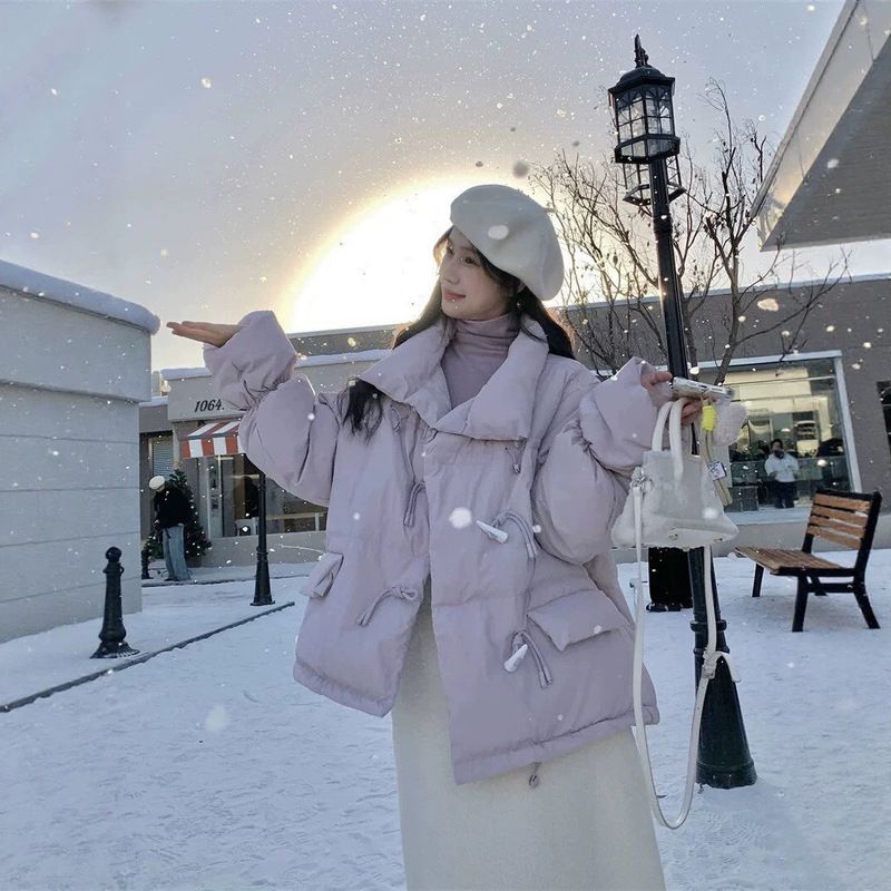 Women's winter down jacket, Korean style, lightweight, loose fit, new horn-shaped design, cute and sweet, warm, short length, suitable for petite figures Women's winter down jacket, Korean style, lightweight, loose fit, new horn-shaped design, cute and sweet, warm, short length, suitable for petite figures