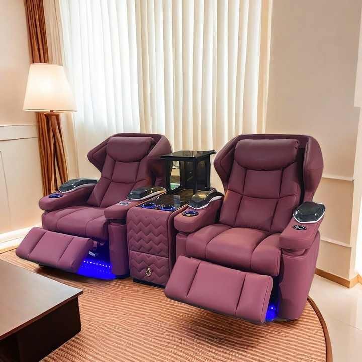 Smart Space Electric Cabin Home Cinema Leather Sofa Combination Single, Double and Three-Person Home Theater Multi-Functional Recliner